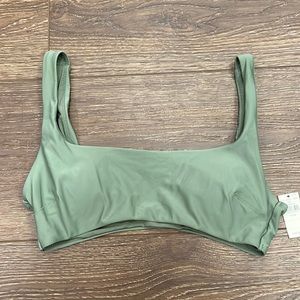 NWT Aerie Scoop Bikini Top Green Size Medium Swimsuit